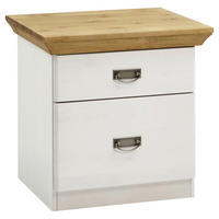 NACHTSCHRANK 58/57/48 cm Kiefer massiv  - Laugenfarbig/Silberfarben, ROMANTIK / LANDHAUS, Holz/Metall (58/57/48cm) - Boxxx