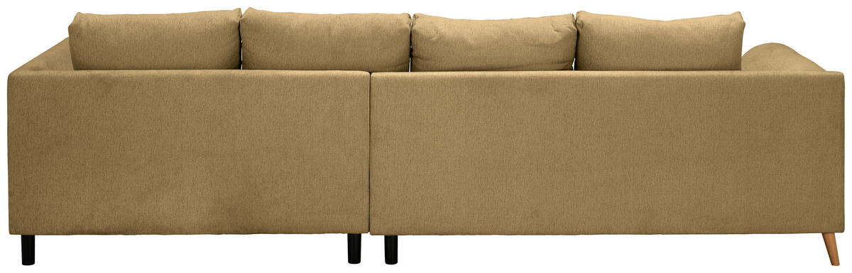 ECKSOFA Honig Flachgewebe  - Buchefarben/Honig, KONVENTIONELL, Holz/Textil (306/202cm) - Carryhome