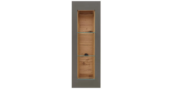HÄNGEELEMENT Asteiche furniert Eichefarben, Walnussfarben - Eichefarben/Walnussfarben, KONVENTIONELL, Glas/Holz (39/118/38cm) - Voleo