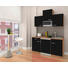 MINIKÜCHE E-Geräte, Spüle - Eichefarben/Schwarz, KONVENTIONELL (150/200/60cm) - Bessagi Home MINIKÜCHE E-Geräte, Spüle - Eichefarben/Schwarz, KONVENTIONELL (150/200/60cm) - Bessagi Home