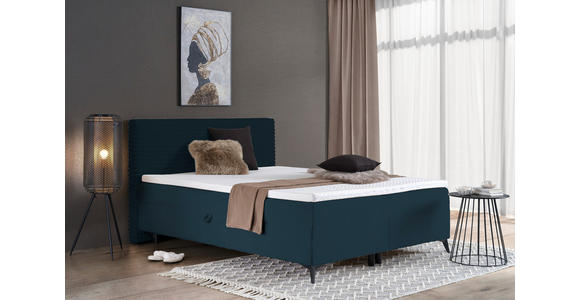 BOXBETT 160/200 cm in Blau - Blau/Schwarz, Design, Holz/Holzwerkstoff (160/200cm) - Xora