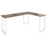 HÖRNSKRIVBORD 165/120/75 cm  in vit, valnötsfärgad  - vit/valnötsfärgad, Basics, metall/trämaterial (165/120/75cm) - MID.YOU