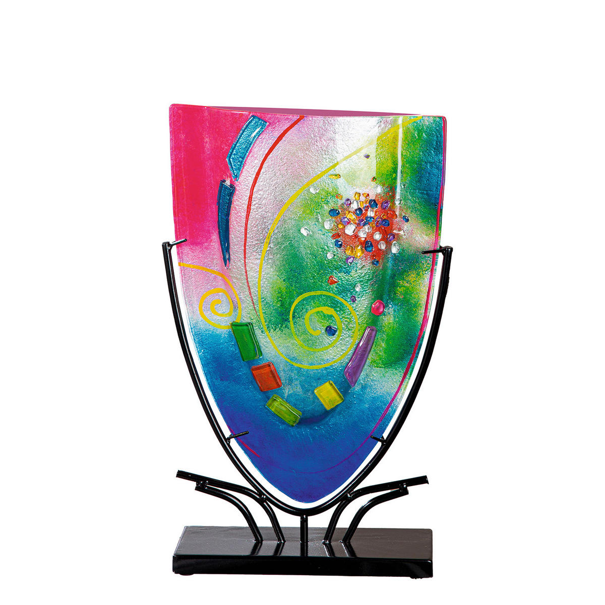 DEKOVASE  - Multicolor, LIFESTYLE, Glas/Metall (30/49/10,5cm)