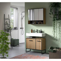 BADRUM 80 cm  - svart/ek Artisan, Trend, metall/trämaterial (80cm) - MID.YOU