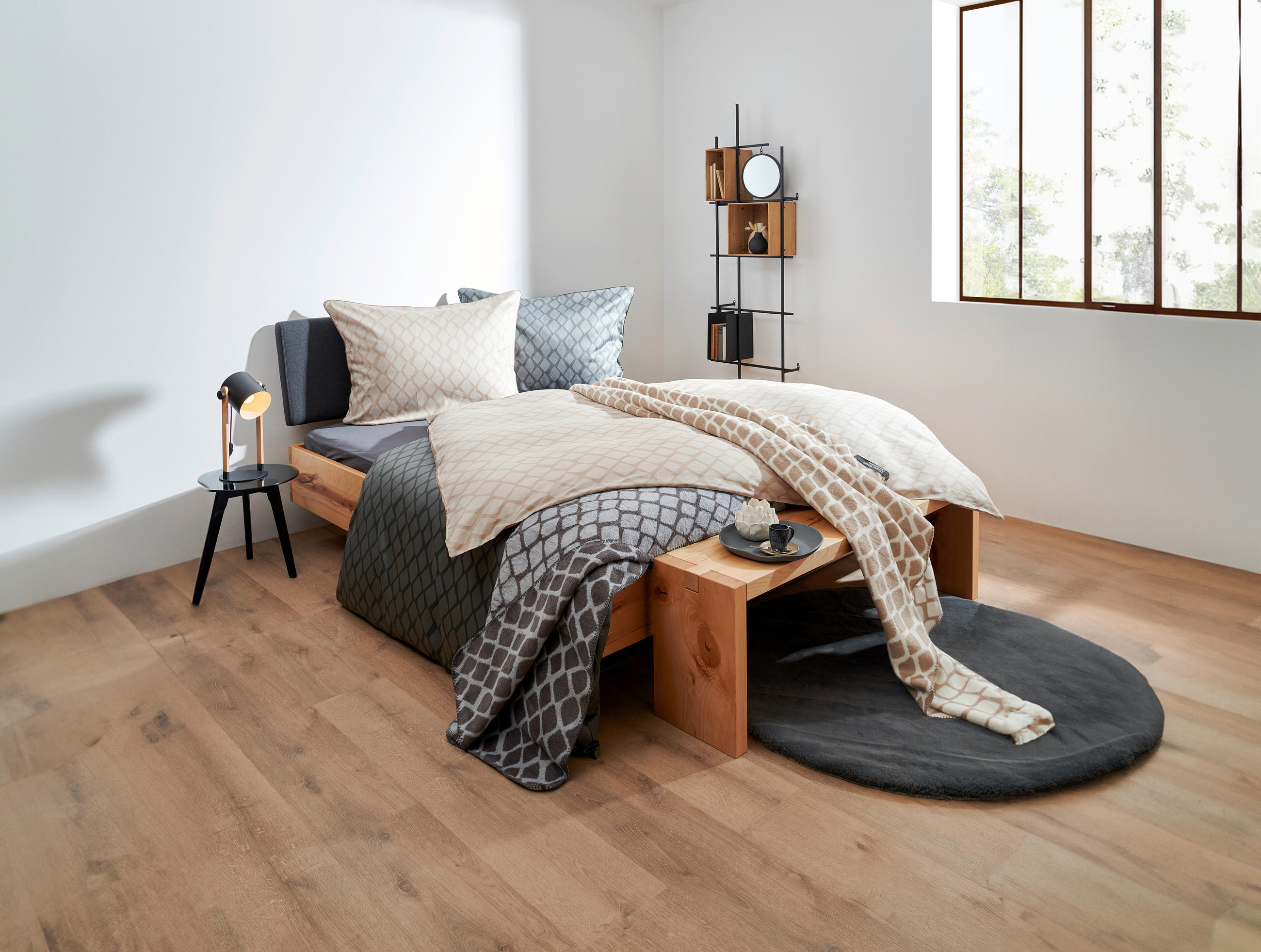 BETTWÄSCHESET STRIPES DK Satin 160/210 cm  65 cm/100 cm  - Anthrazit, Design, Textil (160/210cm) - Dieter Knoll