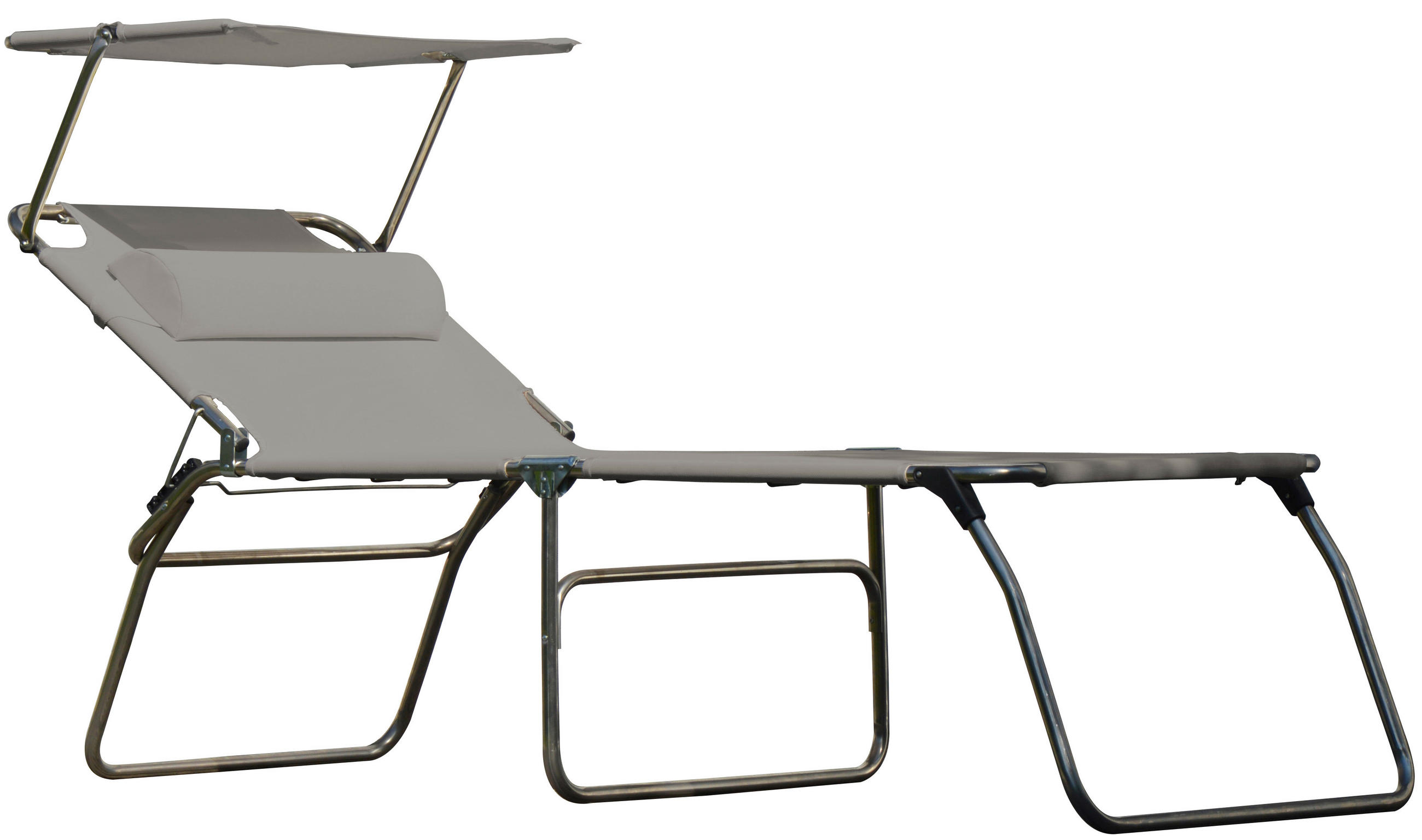 DREIBEINLIEGE 74/50/207 cm  - Alufarben/Grau, Basics, Textil/Metall (74/50/207cm) - Jan Kurtz