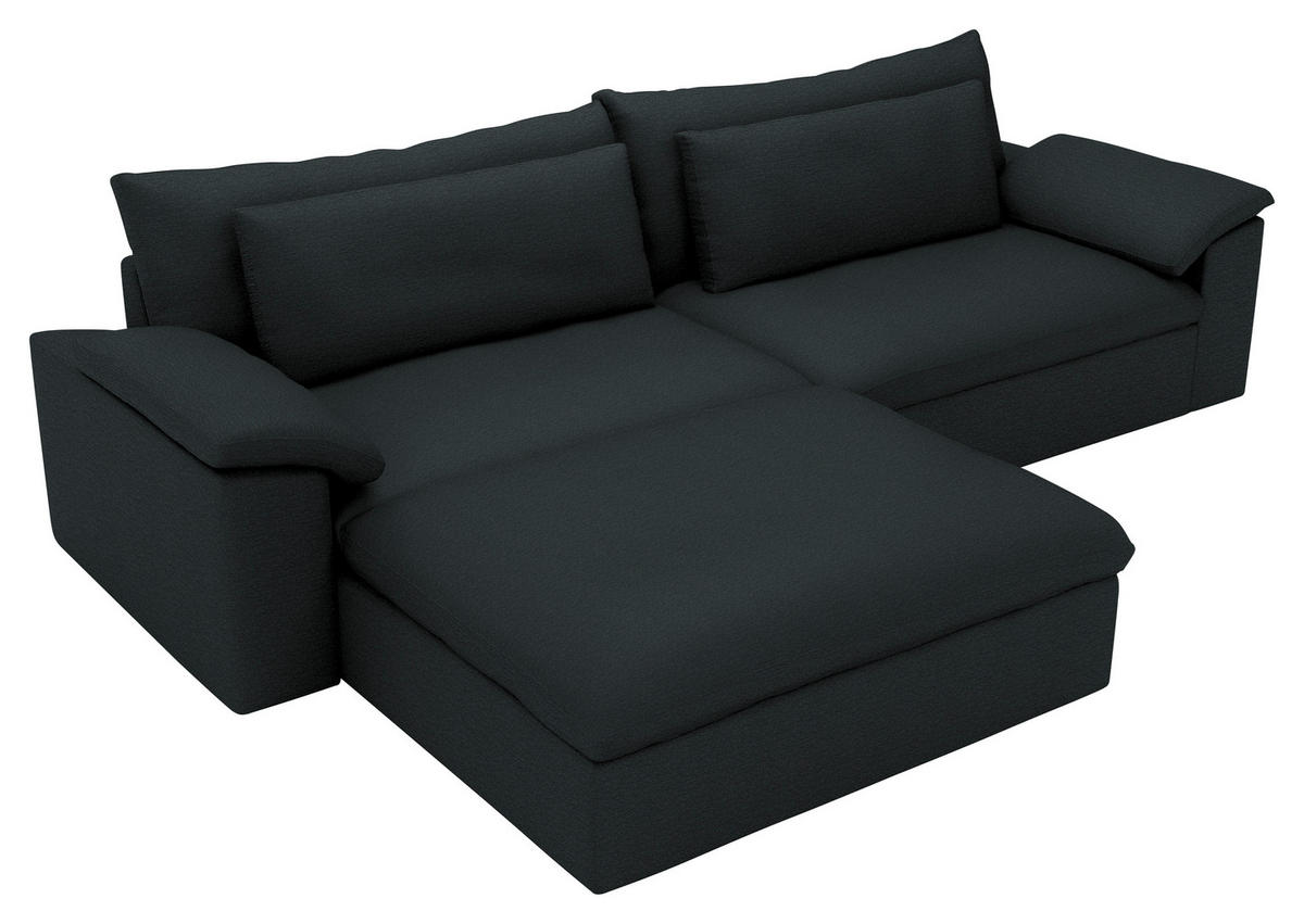 ECKSOFA  Chenille Schwarz  - Schwarz, Modern, Kunststoff/Textil (198/306cm) - Carryhome