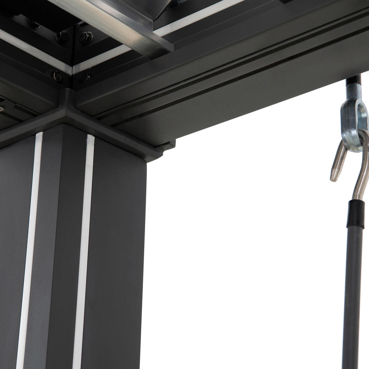 PAVILLON 406/223/306 cm Aluminium  - Anthrazit/Silberfarben, Basics, Metall (406/223/306cm) - Modante