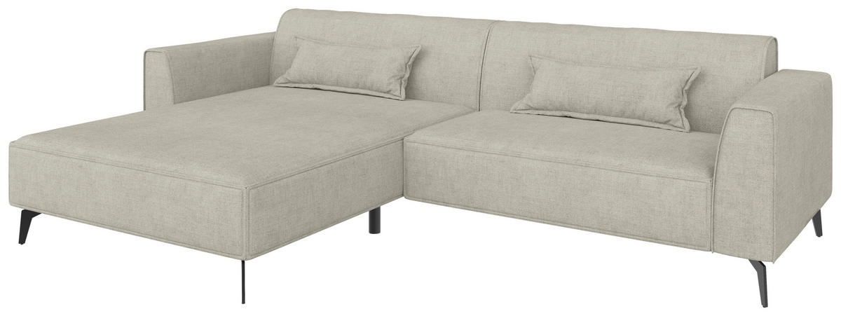 ECKSOFA  in Naturfarben  190/295 cm  - Schwarz/Naturfarben, MODERN, Textil/Metall (190/295cm) - Carryhome