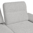 ECKSOFA in Chenille, Flachgewebe Ecru  165/318 cm  - Ecru/Schwarz, Design, Textil/Metall (165/318cm) - Xora