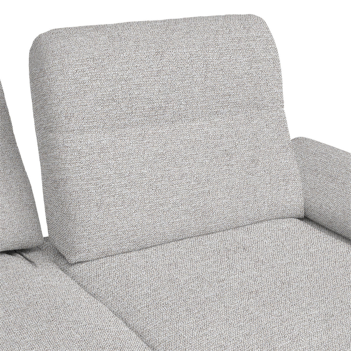 ECKSOFA in Flachgewebe, Chenille Ecru  - Ecru/Schwarz, Design, Textil/Metall (165/318cm) - Xora