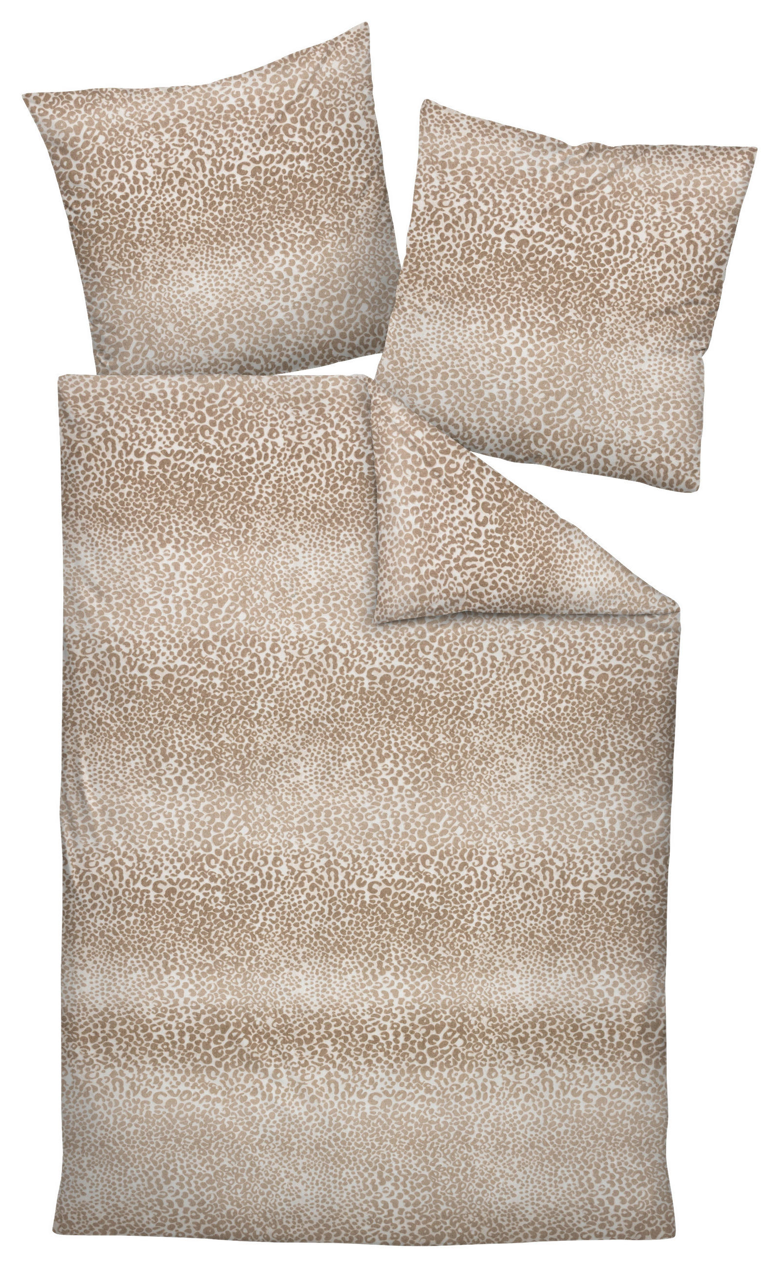 BETTWÄSCHE 2-teilig Biber 135/200 cm  - Beige, Design, Textil (135/200cm) - Janine