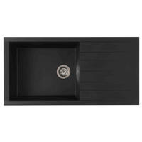 SPÜLE HOUSTON100X501BS  - Schwarz, Trend, Glas/Kunststoff (100/21/50cm) - Respekta