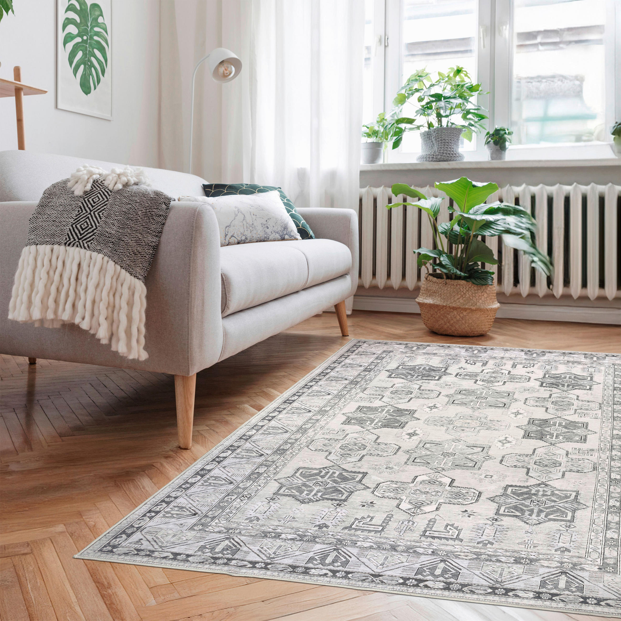 KOBEREC TKANÝ NA PLOCHO, 130/190 cm, světle šedá, šedobéžová - světle šedá/šedobéžová, Design, textil/plast (130/190cm) - Lindorug
