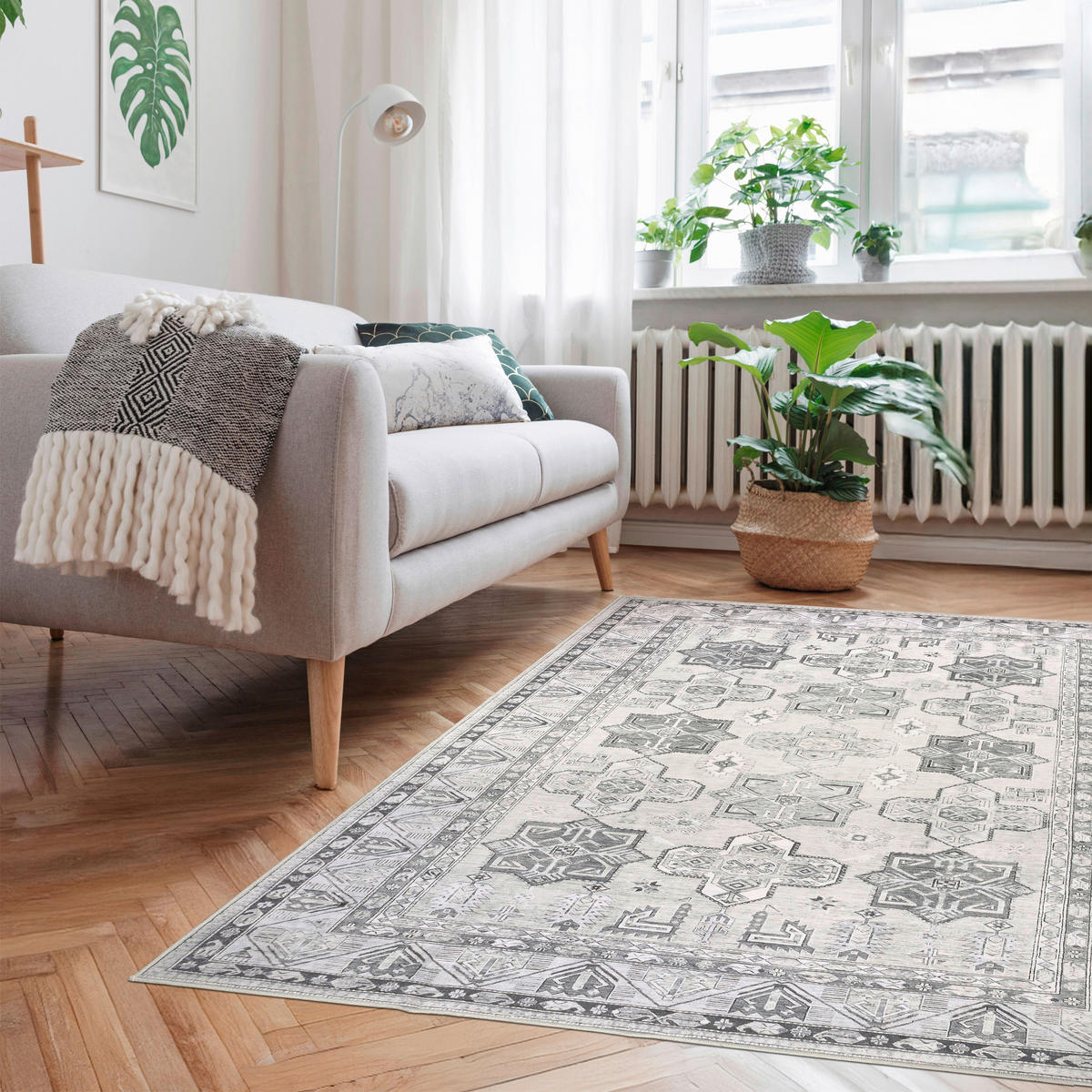KOBEREC TKANÝ NA PLOCHO, 130/190 cm, světle šedá, šedobéžová - světle šedá/šedobéžová, Design, textil/plast (130/190cm) - Lindorug