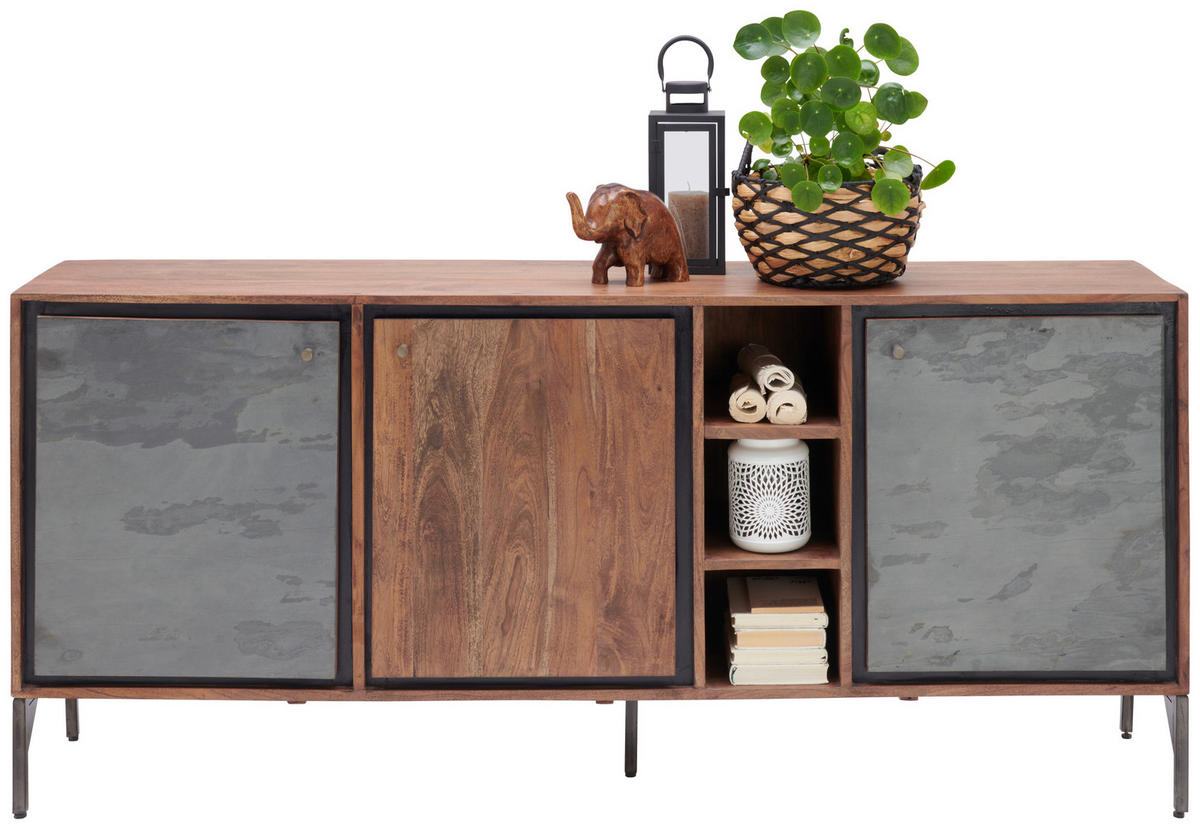 SIDEBOARD 180/77/40 cm  - Braun/Grau, MODERN, Holz/Stein (180/77/40cm) - Livetastic