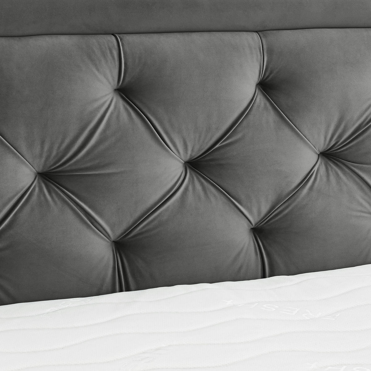BOXSPRINGBETT 180/200 cm  in Grau  - Schwarz/Grau, Konventionell, Textil/Metall (180/200cm) - Boxxx