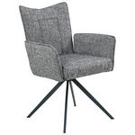 ARMLEHNSTUHL  in Eisen Webstoff  - Dunkelgrau/Schwarz, Design, Textil/Metall (60/89/66cm) - Carryhome