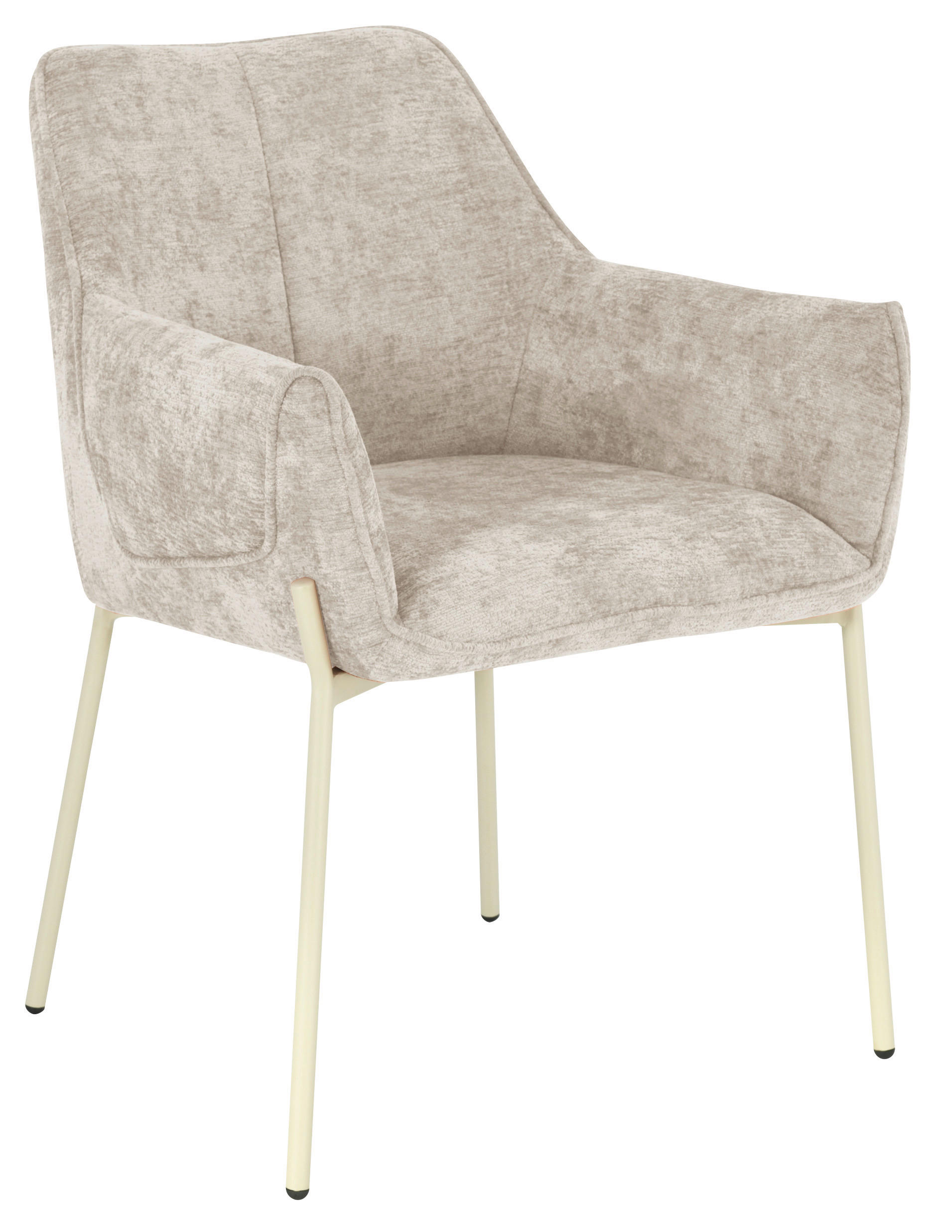 ARMLEHNSTUHL  in Eisen Chenille  - Beige, MODERN, Holz/Textil (62/83/62cm) - MID.YOU