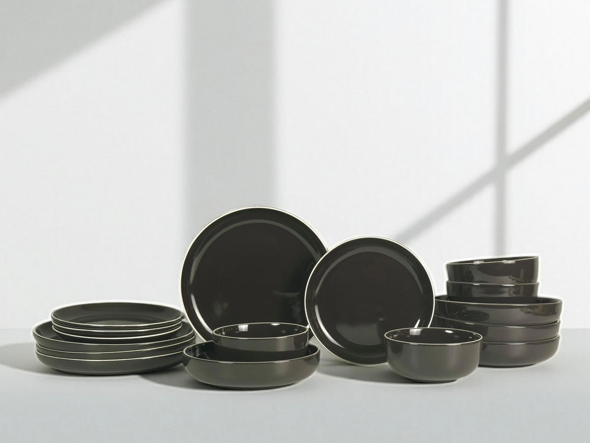 KOMBISERVICE Bastia mocha 16-teilig  - Mokka, Trend, Keramik - Novel