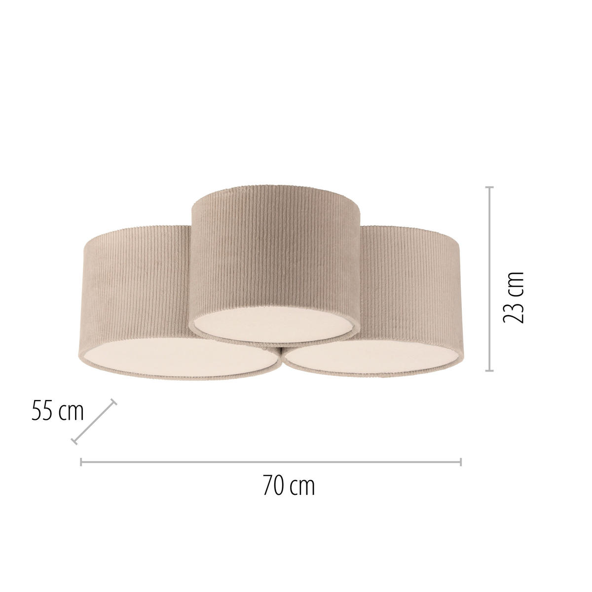 LED PLAFONJERA Duro  - bež, Osnovno, drvo/metal (67/56/21cm)