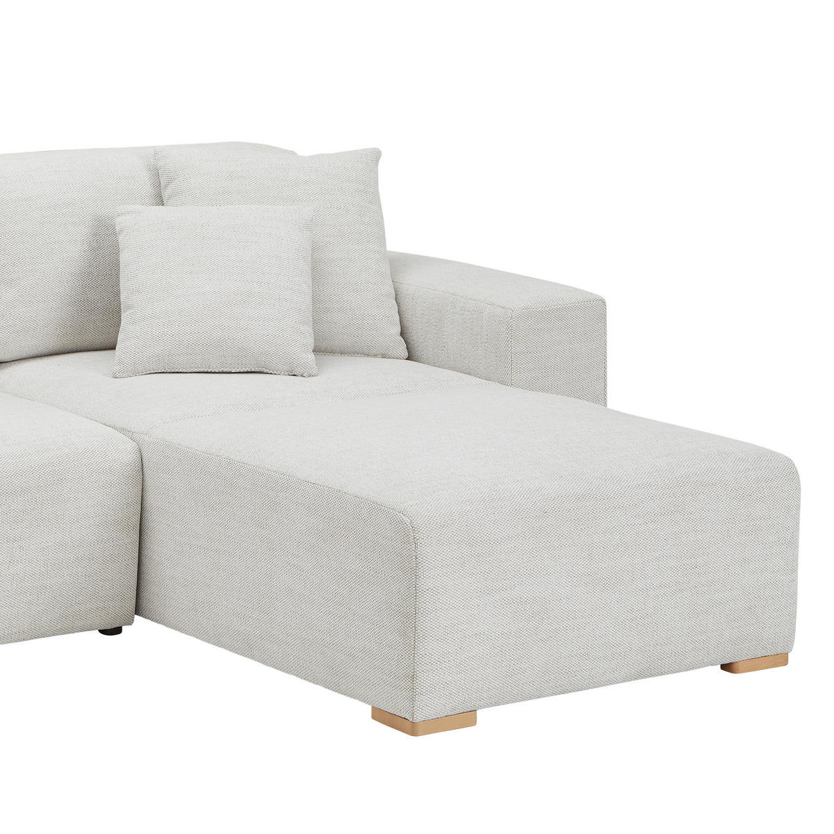 WOHNLANDSCHAFT in Flachgewebe Beige  - Beige/Buchefarben, Konventionell, Holz/Kunststoff (283/371/208cm) - Livetastic