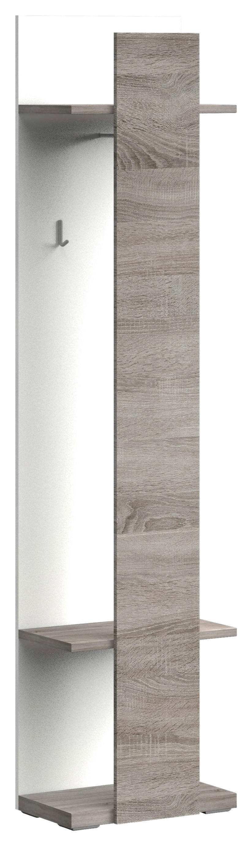 GARDEROBENPANEEL Weiß, Eichefarben  - Eichefarben/Weiß, Design (50/207/30cm) - Xora
