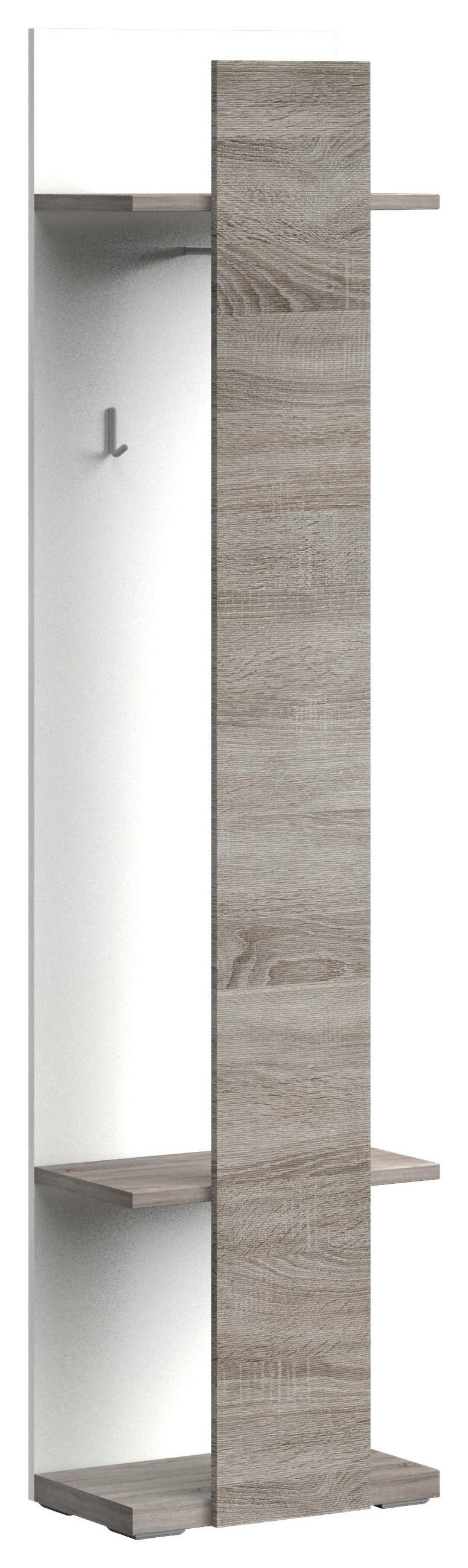 GARDEROBENPANEEL Weiß, Eichefarben - Eichefarben/Weiß, Design (50/207/30cm) - Xora