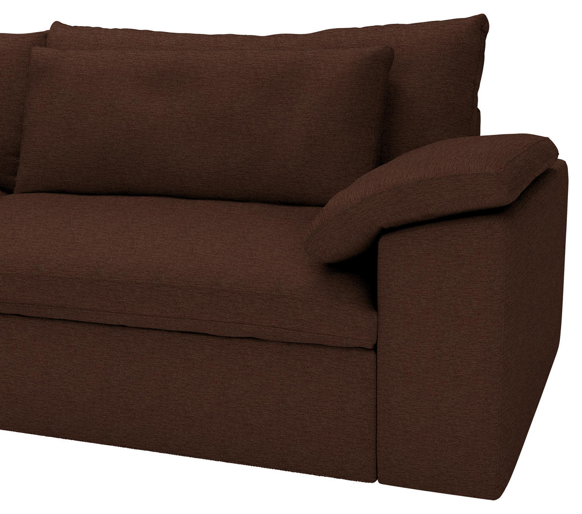 ECKSOFA  Chenille Dunkelbraun  - Dunkelbraun/Schwarz, Modern, Kunststoff/Textil (198/306cm) - Carryhome