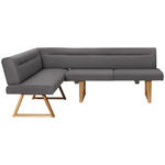 ECKBANK 170/230 cm Samt Grau, Eichefarben Wildeiche massiv   - Eichefarben/Grau, KONVENTIONELL, Holz/Textil (170/230cm) - Moderano