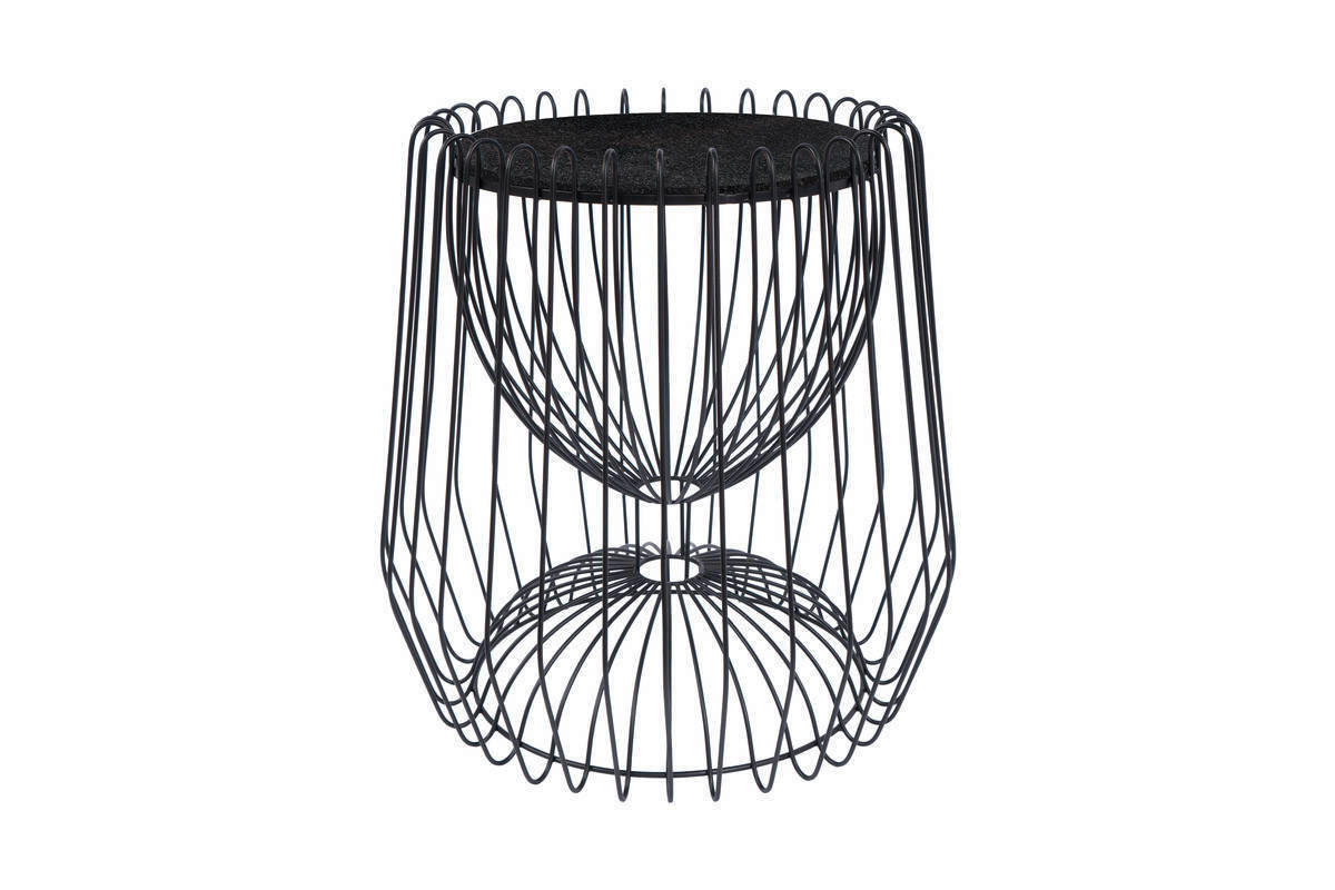 BEISTELLTISCH in Metall, Stein 50/50/51 cm  - Schwarz, Basics, Stein/Metall (50/50/51cm) - Kayoom