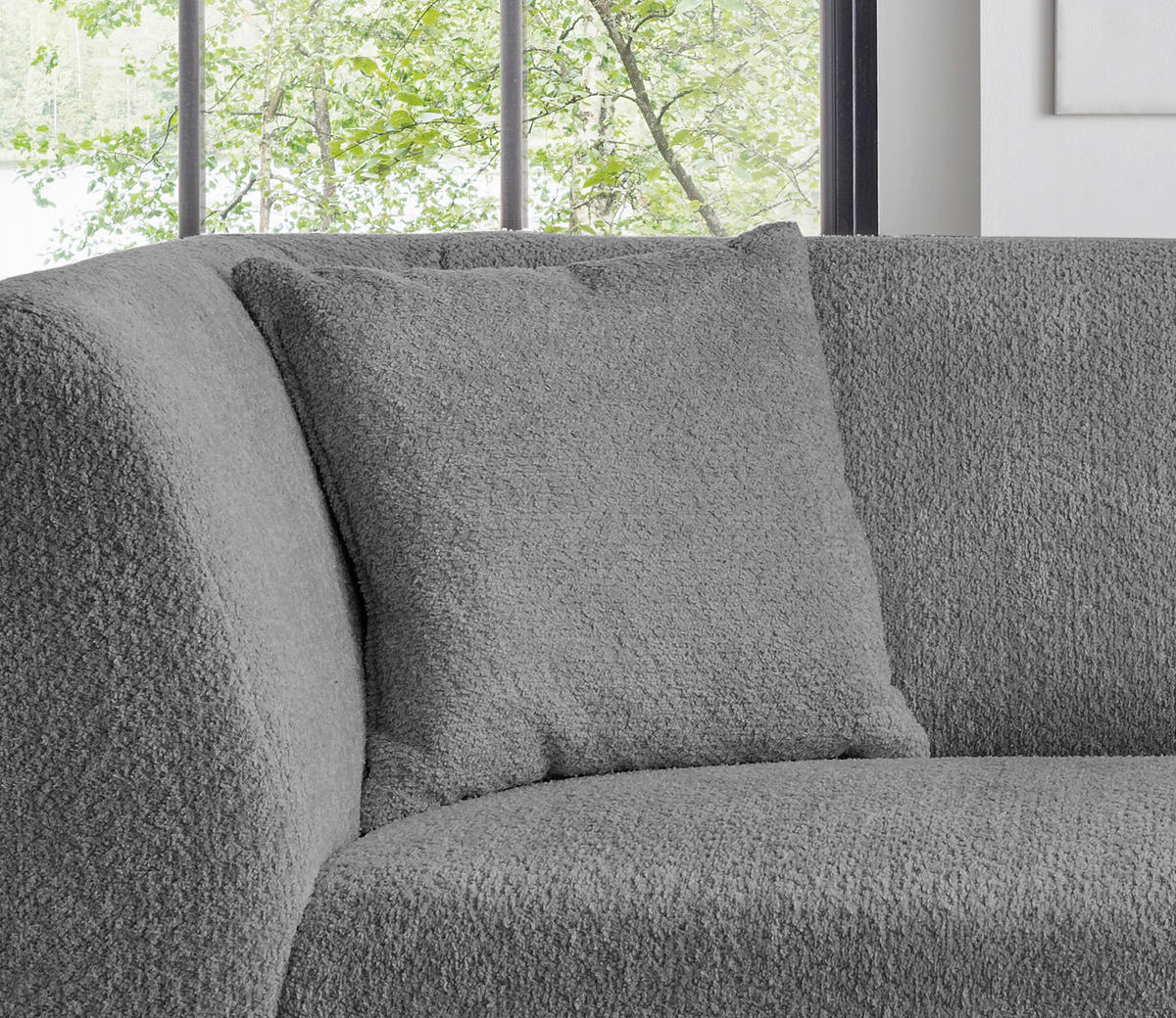 2-SITZER-SOFA in Bouclé Anthrazit  - Anthrazit/Schwarz, Modern, Holz/Textil (172/83/88cm) - MID.YOU