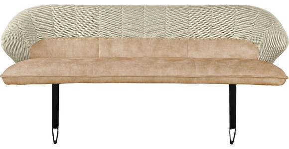 SITZBANK 182/84,5/75 cm  in Beige  - Beige/Schwarz, Design, Textil/Metall (182/84,5/75cm) - Novel