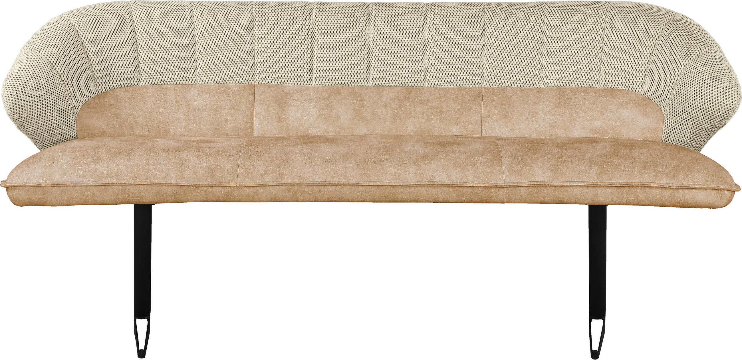 SITZBANK 182/84,5/75 cm  in Beige  - Beige/Schwarz, Design, Textil/Metall (182/84,5/75cm) - Novel