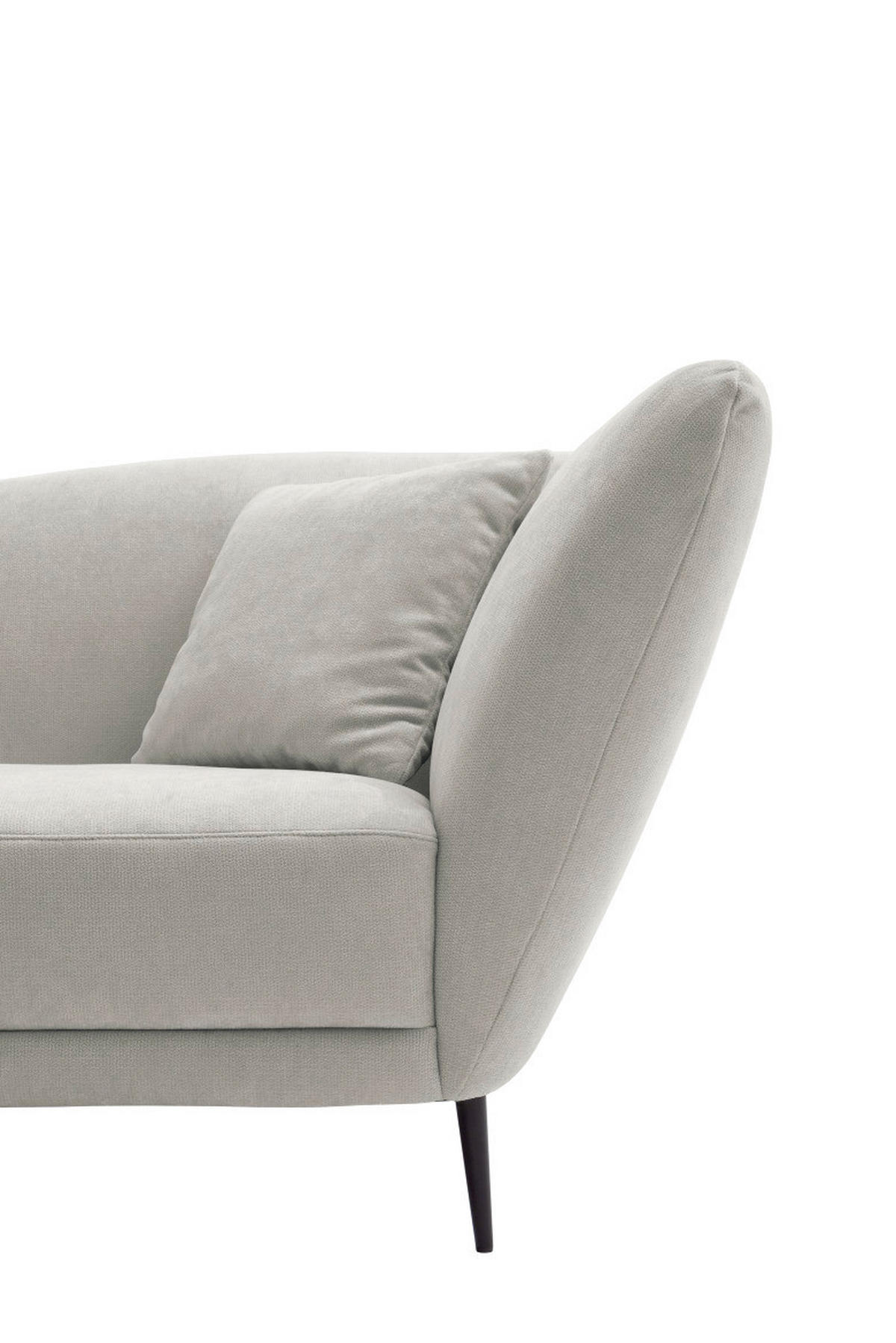 RÉCAMIERE Platinfarben Chenille Zierkissen, Rücken echt  - Platinfarben/Schwarz, KONVENTIONELL, Textil/Metall (224/70/97cm) - Hom`in