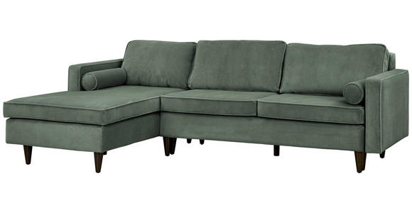 ECKSOFA in Cord Grün  - Eichefarben/Grün, MODERN, Holz/Textil (178/261cm) - Carryhome