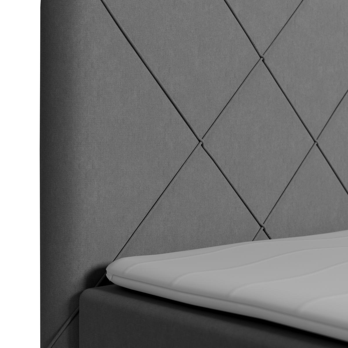 BOXSPRINGBETT 180/200 cm  in Hellgrau  - Hellgrau/Schwarz, Modern, Karton/Holz (180/200cm) - MID.YOU