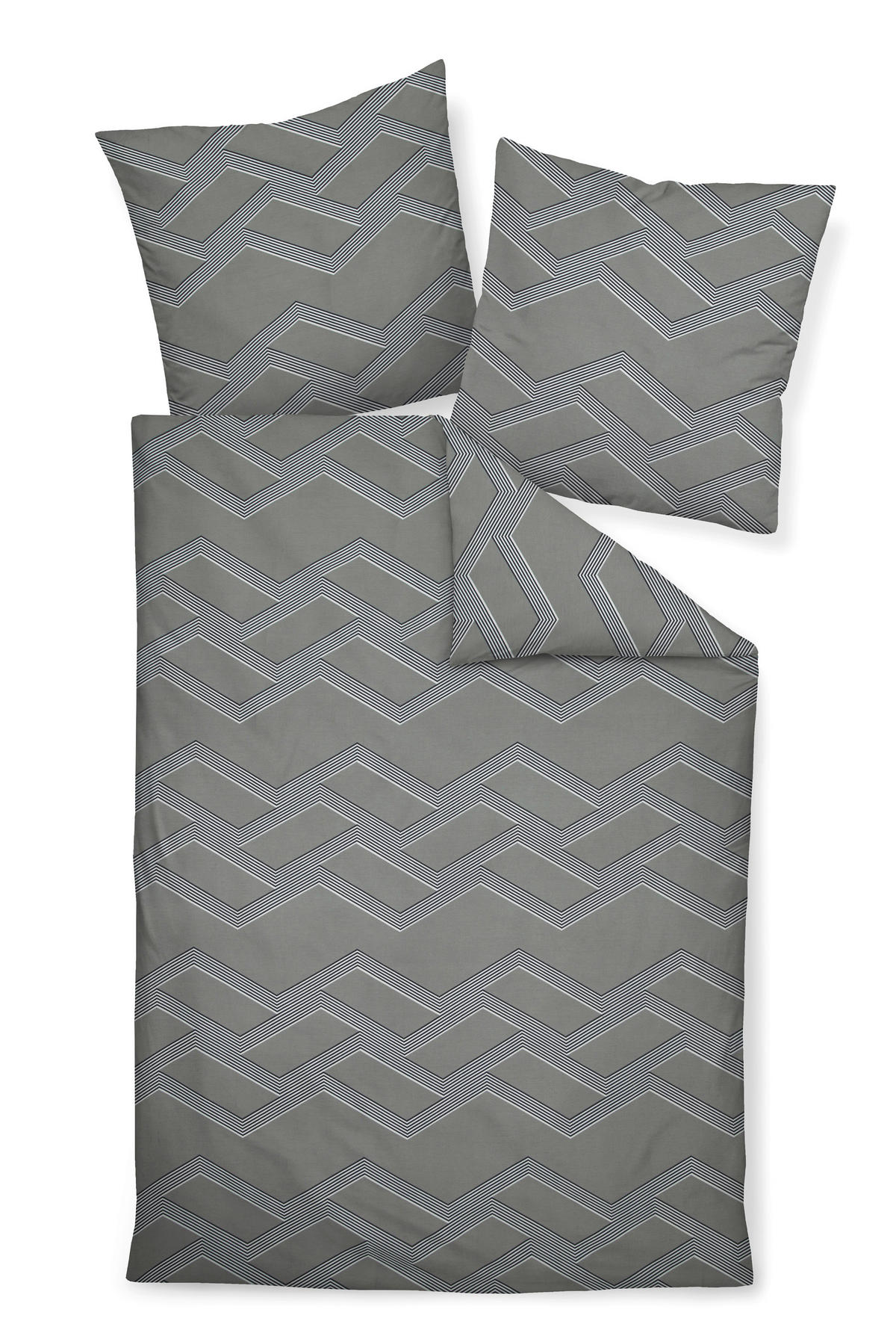 POVLEČENÍ, makosatén, šedá, modrošedá, 135/200 cm  - šedá/modrošedá, Design, textil (135/200cm) - Janine