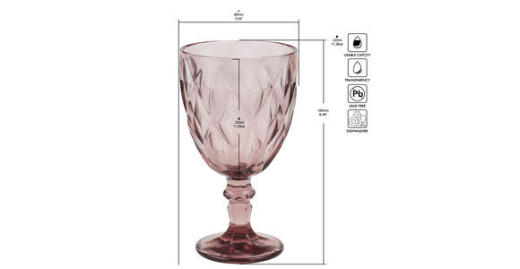 WEINGLAS 320 ml  - Rosa, Basics, Glas (9/16,5cm) - Novel