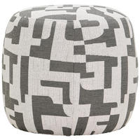 POUF Jacquard Abstraktes Schwarz, Creme 46/40/46 cm  - Creme/Schwarz, Trend, Textil (46/40/46cm) - MID.YOU