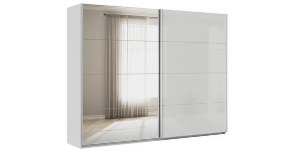 SCHWEBETÜRENSCHRANK  in Seidengrau  - Seidengrau/Alufarben, KONVENTIONELL, Glas/Holzwerkstoff (271/210/62cm) - Xora