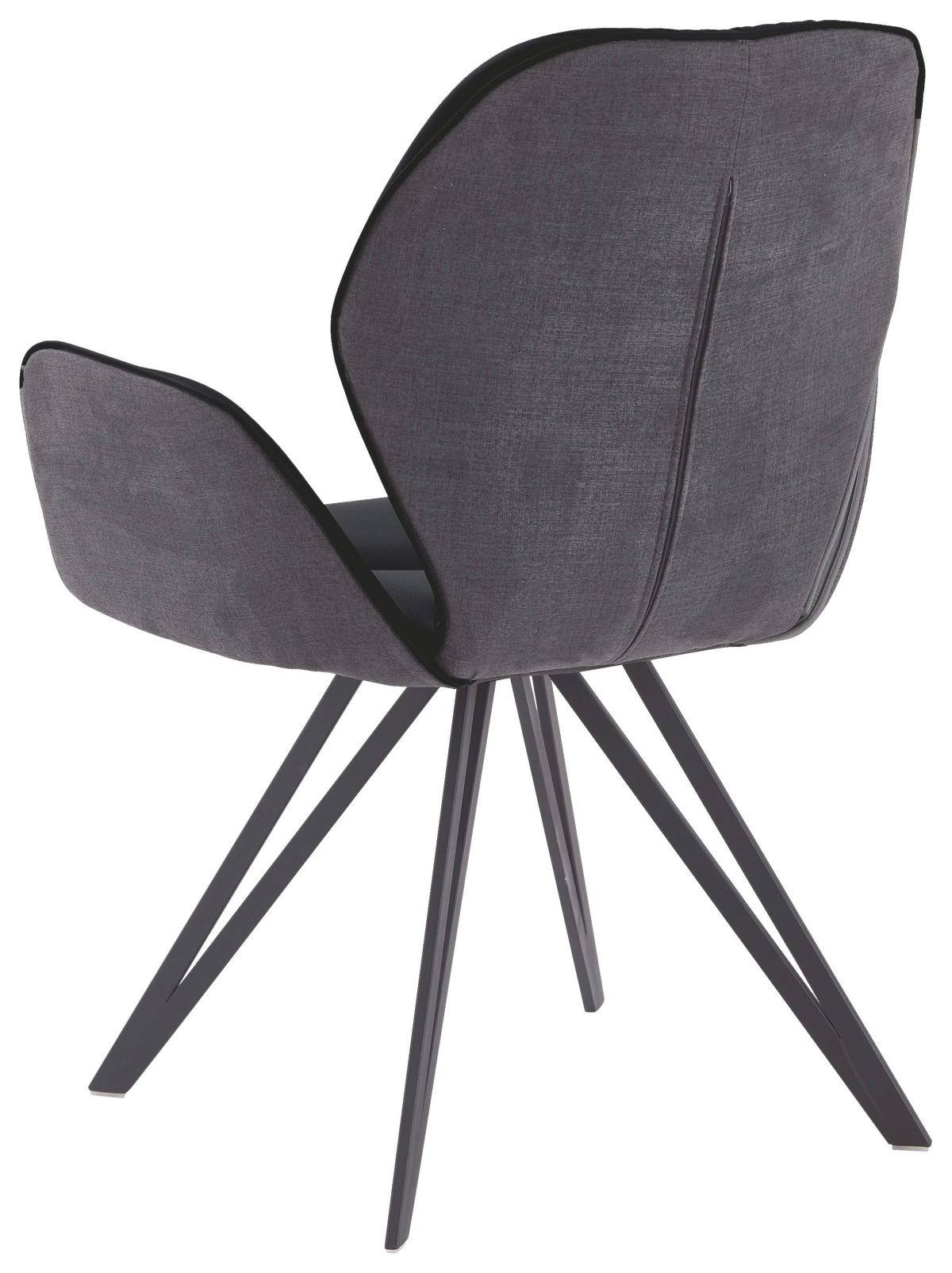 ARMLEHNSTUHL  in Echtleder pigmentiert  - Graphitfarben/Schwarz, Design, Leder/Textil (58/91/59cm) - Valdera