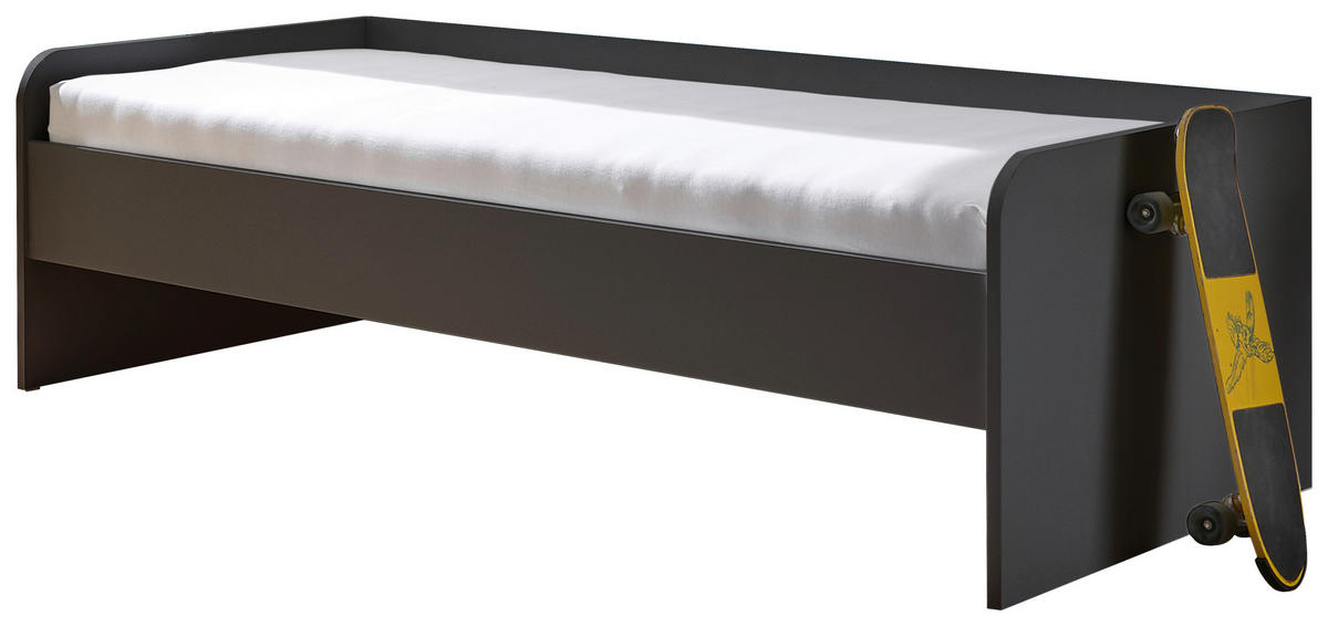 BETT 90/200 cm  in Graphitfarben   - Graphitfarben, Modern, Holzwerkstoff (90/200cm) - MID.YOU