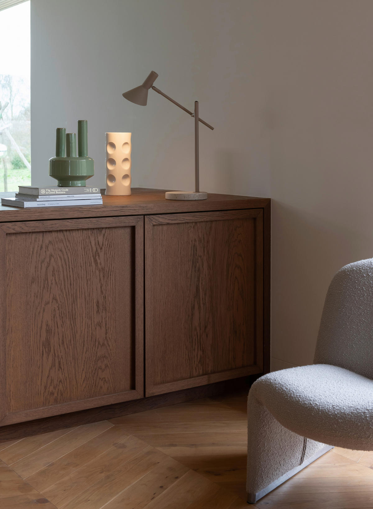 TISCHLEUCHTE - Sandfarben, Design, Stein/Metall (44/18/59cm) - It's about Romi