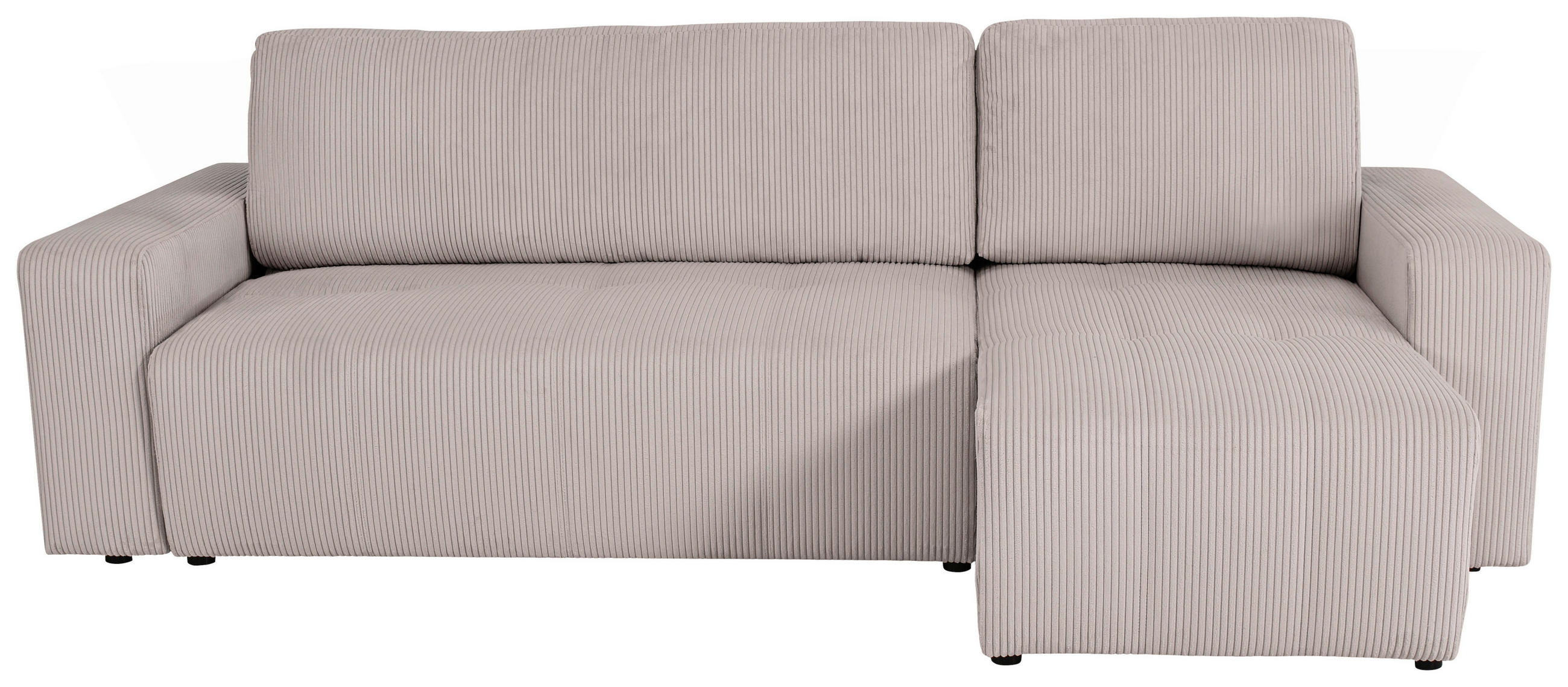 ECKSCHLAFSOFA  mit Cord Hellbraun  - Hellbraun/Schwarz, KONVENTIONELL, Textil (248/146cm) - Xora