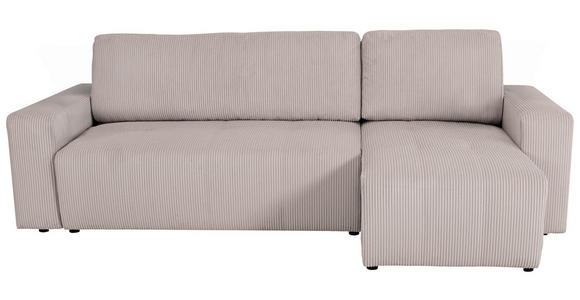 ECKSCHLAFSOFA  mit Cord Hellbraun  - Hellbraun/Schwarz, KONVENTIONELL, Textil (248/146cm) - Xora