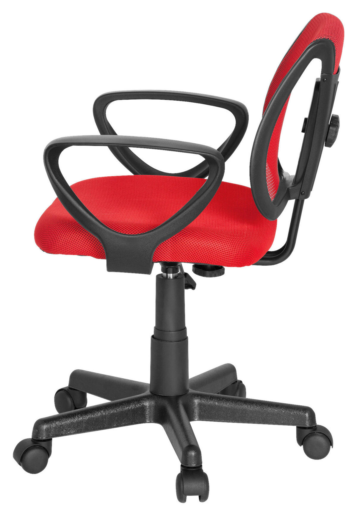 JUGENDDREHSTUHL Rot  - Rot/Schwarz, Basics, Kunststoff (58/75-92/45cm) - MID.YOU