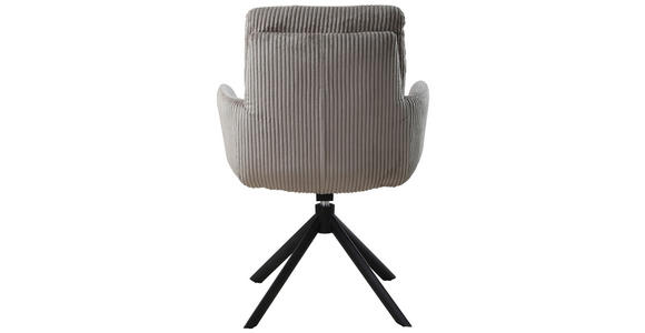 ARMLEHNSTUHL in Eisen Cord - Taupe/Schwarz, Design, Textil/Metall (63,5/88,5/66,5cm) - Novel