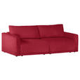 2,5-SITZER  in Flachgewebe Rot  - Rot/Schwarz, Design, Kunststoff/Textil (240/70/125cm) - Xora