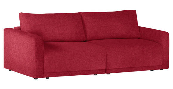 2,5-SITZER  in Flachgewebe Rot  - Rot/Schwarz, Design, Kunststoff/Textil (240/70/125cm) - Xora